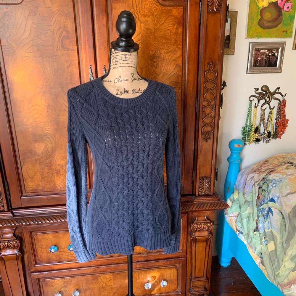 Navy Gap Cableknit Sweater